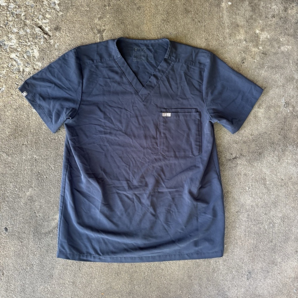 Blue-Ish Grey Figs Catarina‎ One-Pocket Scrub Top Size M